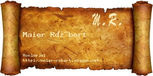 Maier Róbert névjegykártya